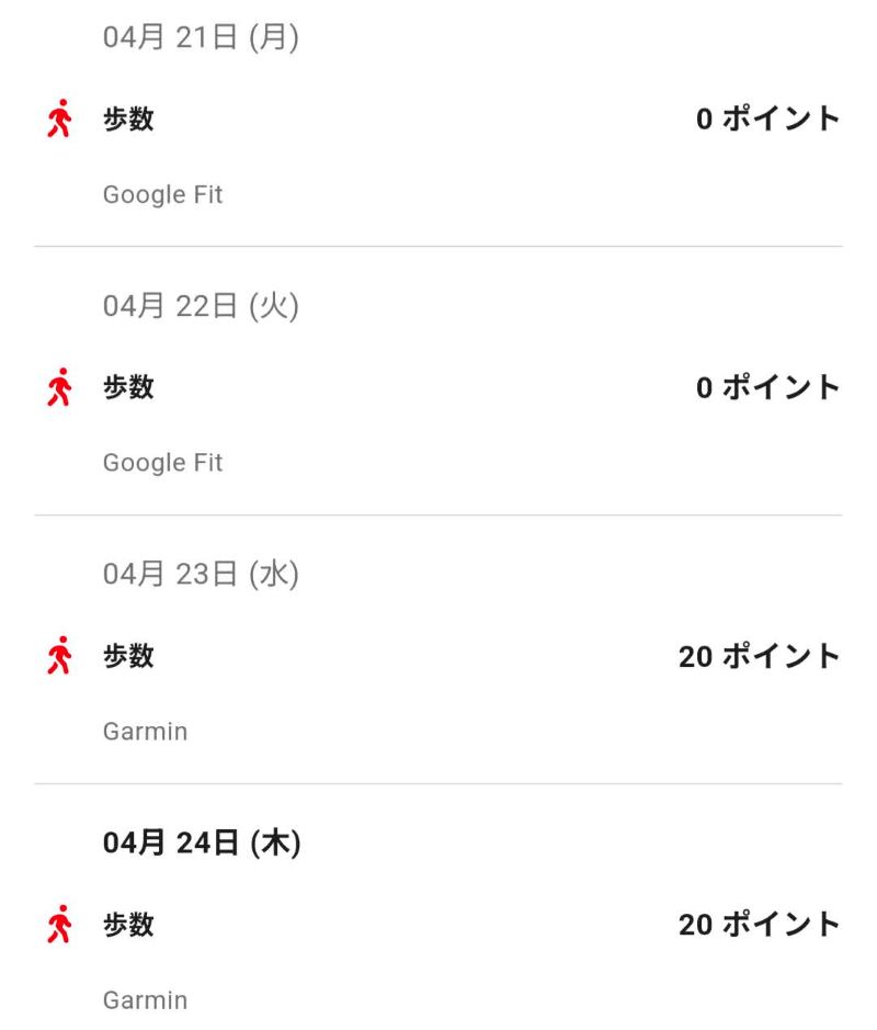 Vitality歩数GARMIN
