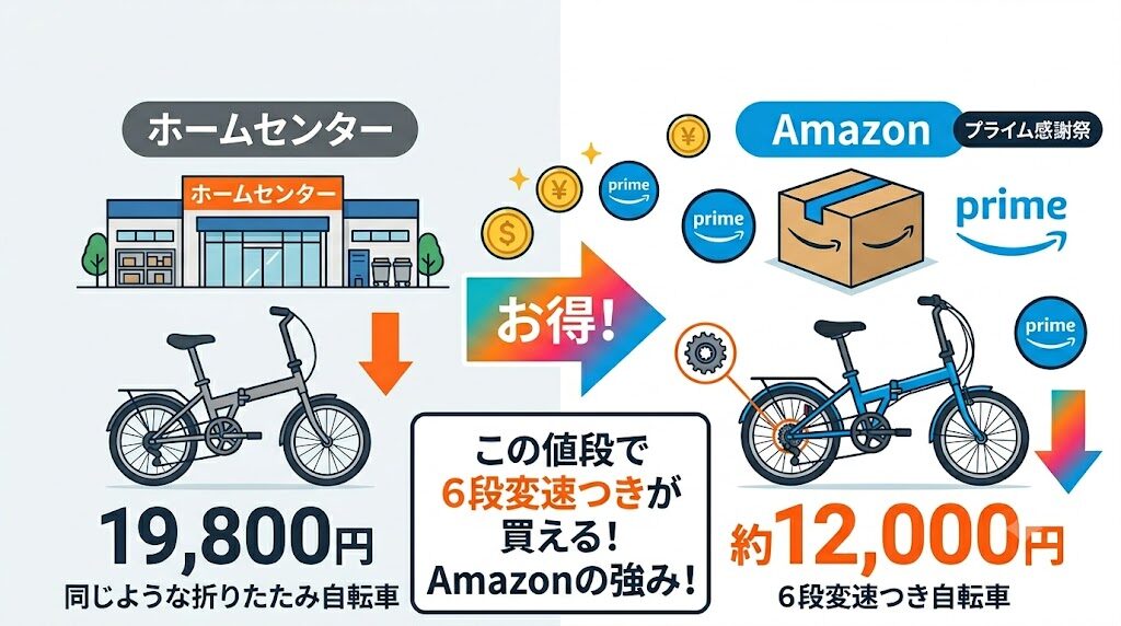 Amazonの自転車は価格が安い