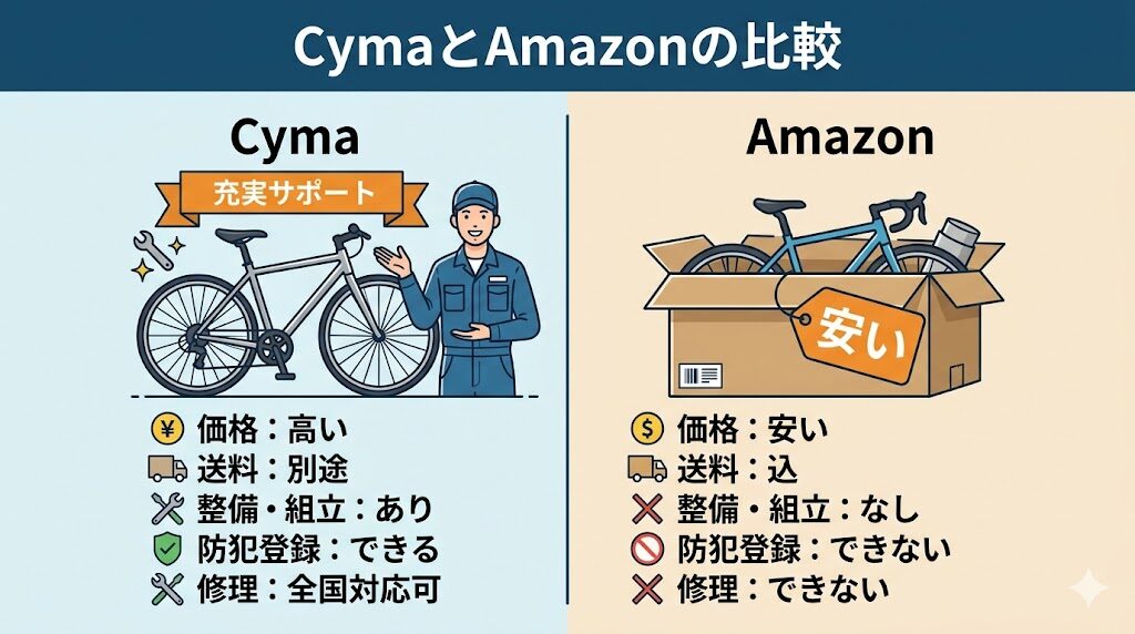 CymaとAmazonの比較